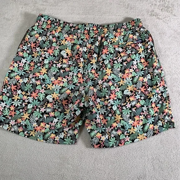 Chubbies‎ Shorts Mens 2XL Black Tropical Floral Swim Trunks Drawstring Lined - Picture 9 of 11